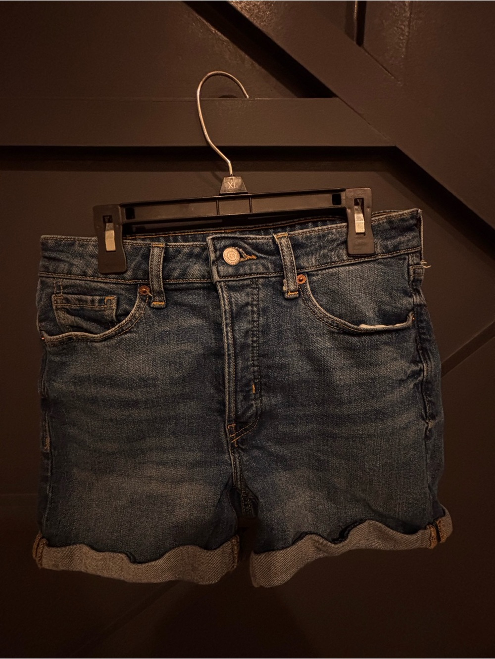 Old Navy Rolled Cuff Denim Shorts in Blue